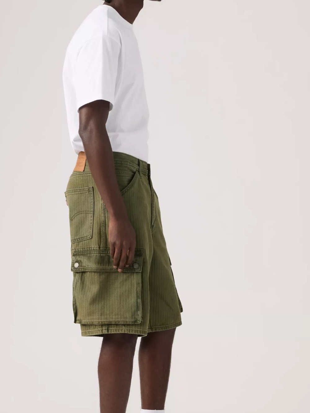 Levis Men's Olive Green Cargo Shorts
